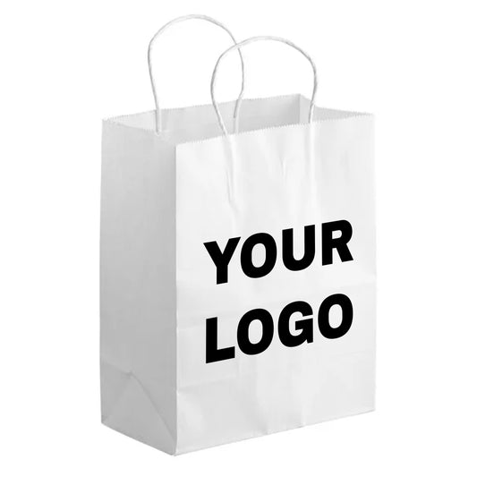 Custom White Paper Bag With Handles